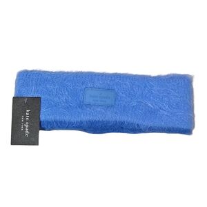 Kate Spade Headband Colorblock Eyelash Knit Blue Multi Outdoor Winter Gifts Logo
